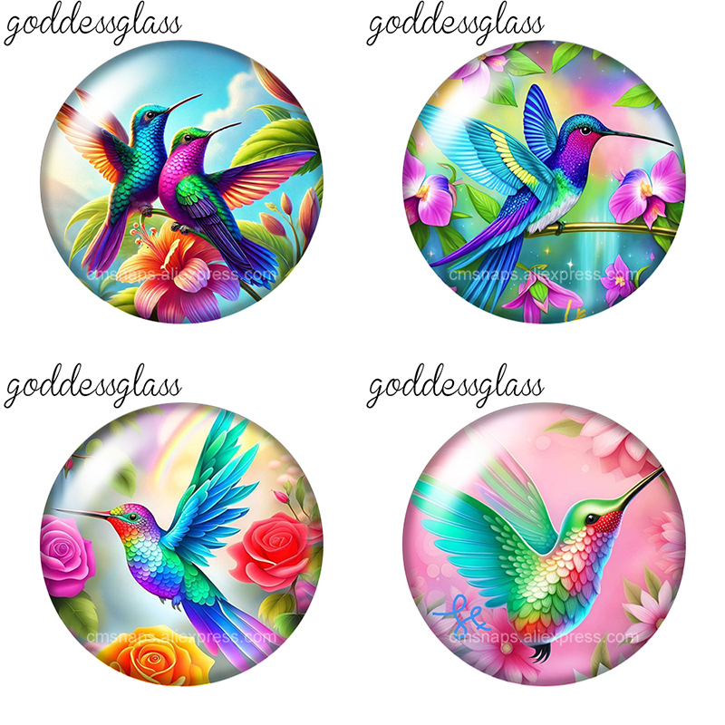 Vase Decor - Flying Hummingbird Flowers 10pcs 12mm/18mm/20mm/25mm Round