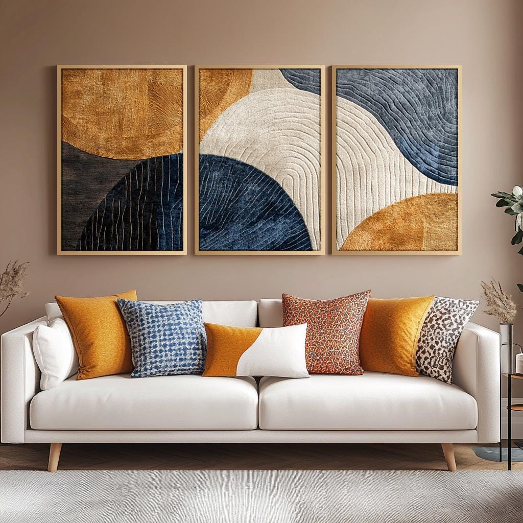 3pcs Frameless Canvas Painting - огляд і ціна Abstract Canvas Set