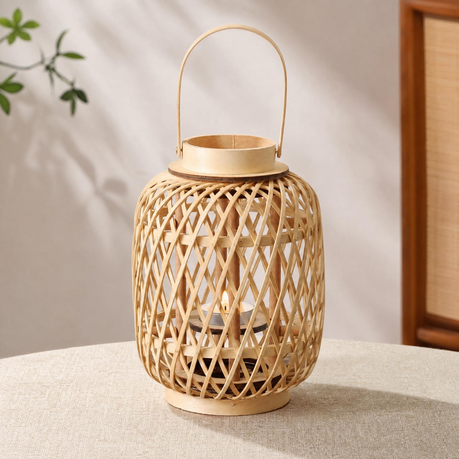 Bamboo Candle Lantern Holder H - огляд і ціна Candle Holder Decor