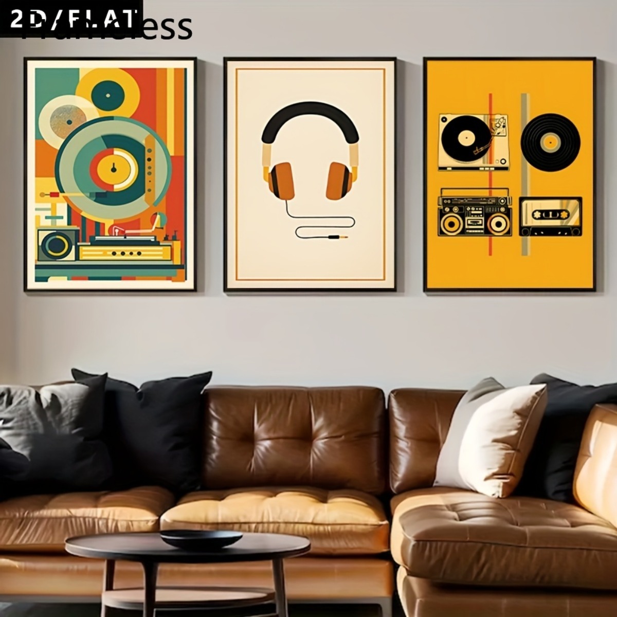 (NoFrame 3PCS)-2D Flat, Set of - огляд і ціна Abstract Canvas Set