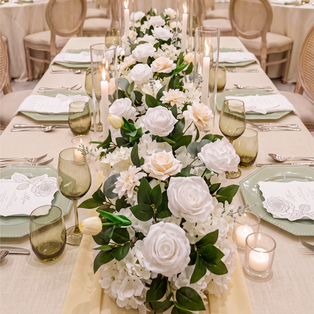 Uflower Rose Greenery Flower R - огляд і ціна Table Runner